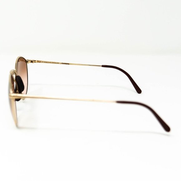 Porsche Design Gold Frame Sunglasses w Leather Nose Pad - Picture 4 of 6